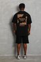 Men's Printed T-Shirt Short Sleeve Crew Neck Oversize T-Shirt - Black - 3