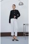 Women's Black Gemstone Button Detailed Cardigan - 3
