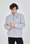 Marchè Bien Men's Half Zipper Printed 3 Thread Cotton Sweatshirt - Gray - 7