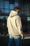 Marchè Bien Men's 3 Thread Cotton Hooded Basic Sweatshirt Hoodie - Beige - 2