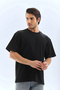 Marchè Bien Men's Plain Summer Short Sleeve T-Shirt Crew Neck Oversize T-Shirt - Black - 6