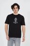 Men's Printed T-Shirt Short Sleeve Crew Neck Regular Fit Comfortable Fit Casual T-Shirt - Black - 4