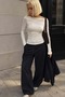 Women's Clothing New Season Asymmetrical Boat Neck Ecru Blouse - 4