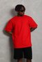 Marchè Bien Men's Plain Summer Short Sleeve T-Shirt Crew Neck Oversize T-Shirt - Red - 3