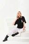 Women's Short Sleeve Summer T-Shirt Crew Neck Printed Oversize T-Shirt - Black - 7