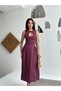 Marchè Bien Sleeveless Long Cardigan Dress - Burgundy - 7
