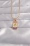 316L Steel Gold Color Mixed Enamel Moon Figure Tarot Necklace