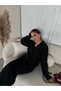 Marchè Bien Women's V-Neck 3-Button Cardigan Knitwear Double Skirt Set - Black - 6