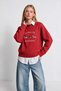 Embroidered Oversize Knitwear Sweater Lyy0149 Red - 3
