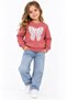 Girl's Bowknot Printed Sweatshirt 100% Cotton with Fleece Inside - 2