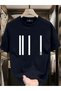 Women's Short Sleeve Summer T-Shirt Crew Neck Printed Oversize T-Shirt - Black