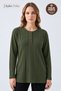 Women's Winter Twisted Patterned 4-Button Knitwear Look Mother's Combed Cotton Blouse