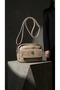 Soft Leather Mink Women's Cross Shoulder Bag with Gold Detail 23X15 cm - 5