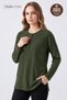 Women's Winter Twisted Patterned 4-Button Knitwear Look Mother's Combed Cotton Blouse - 2
