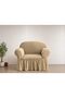 Sofa Cover - Soft Stretch Polyester Fabric - Protect & Restore Sofa Decor (Beige, Single)