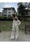 Marchè Bien Women's Collared Knitwear Double Top and Bottom Set - White - 2