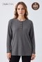 Women's Winter Twisted Patterned 4-Button Knitwear Look Mother's Combed Cotton Blouse