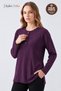 Women's Winter Twisted Patterned 4-Button Knitwear Look Mother's Combed Cotton Blouse - 2