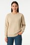 Women's 3 Thread Cotton Plain Crew Neck Sweatshirt - Beige - 2