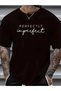 Men's Perfectly Printed T-Shirt Crew Neck Summer Short Sleeve T-Shirt - Black