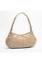 Soft Leather Gold Detailed Cream Shoulder Bag Women's Daily Stylish Baguette Bag - 2