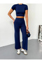 Marchè Bien Women's Osy Modal Soft Fabric Short Sleeve Crop Top and Spanish Flare Pants Two-Piece Set - L - 7