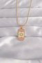 316L Steel Gold Color Mixed Enamel Moon Figure Tarot Necklace