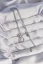 316L Steel Silver Color Bow Detailed Zircon Stone Drop Model Necklace - 2