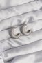 Brass Silver Color Zircon Stone Half Hoop Earrings