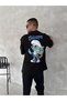 Men's Front and Back Printed T-Shirt Short Sleeve Crew Neck Regular Fit T-Shirt - Black - 4