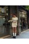 Marchè Bien Women's Strapless, Madonna, Carmen Collar Cropped Mini Skirt Two-Piece Top and Bottom Knitwear Set - Beige - 7