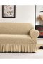 Sofa Cover - Soft Stretch Polyester Fabric - Protect & Restore Sofa Decor (Beige, Single) - 5
