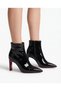 Pointed Toe Black Patent Leather Red Sole Women's Boots - 6