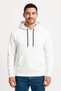 Men's 3 Thread Cotton Hooded Kangaroo Pocket Sweatshirt Hoodie - White - 6