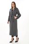 Marchè Bien Women's Long Cashmere Coat Wool Woven Cashmere Double-Breasted Collar Belted Lined Hijab - Smoked