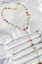 Brass Assortment Model Gold Color Zircon Stone Y Necklace - 2