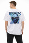 Marchè Bien Men's Acid Washed Oversize T-Shirt Crew Neck Short Sleeve T-Shirt - White - 3
