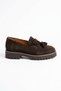 Temyas fringe-trimmed women's genuine leather loafers - coffee suede - 4