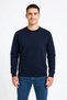 Men's 3 Thread Cotton Plain Crew Neck Sweatshirt - Navy Blue - 2