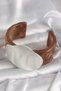 Brown Marble Pattern Acrylic Plastic Silver Plate Model Vintage Women's Bracelet - 2
