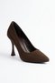 Polmis flat heel women's stiletto coffee satin - 7