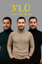 Marchè Bien Men's Ribbed Sweater Full-Throated Turtleneck Knitwear Set of 3 Beige-Khaki-Black
