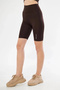 Marchè Bien High Waist Biker Sports Shorts - Coffee