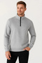 Marchè Bien Men's High Collar Half Zipper 3 Thread Cotton Sweatshirt - Gray - 3