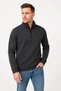 Marchè Bien Men's High Collar Half-Zip 3 Thread Cotton Sweatshirt - Anthracite - 2