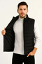 Marchè Bien Men's Inflatable Zippered Water Repellent Quilted Lined Vest with Pockets - Black