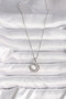 316L Steel Silver Color Zircon Stone White Pearlescent Crescent Model Women's Necklace - 2