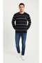 Marchè Bien Men's Crew Neck Striped Knitwear Sweater Soft Texture Cotton Thin Woven Long - Lacive - 4