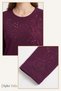 Women's Burgundy Winter Peony Pattern Collar and Sleeves Embroidered, Stoned Clover Fabric Mother Combed Cotton Blouse - 3