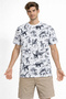 Marchè Bien Men's Dinosaur Digital Front and Back Printed T-Shirt Crew Neck T-Shirt - White - 5